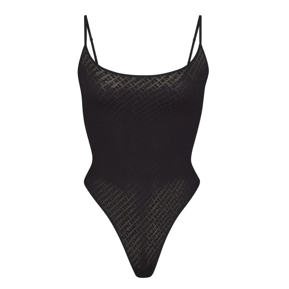 SKIMS logo mesh bodysuit